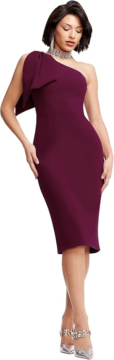 Premium Sculptural One-Shoulder Midaxi Dress – Buttermilk