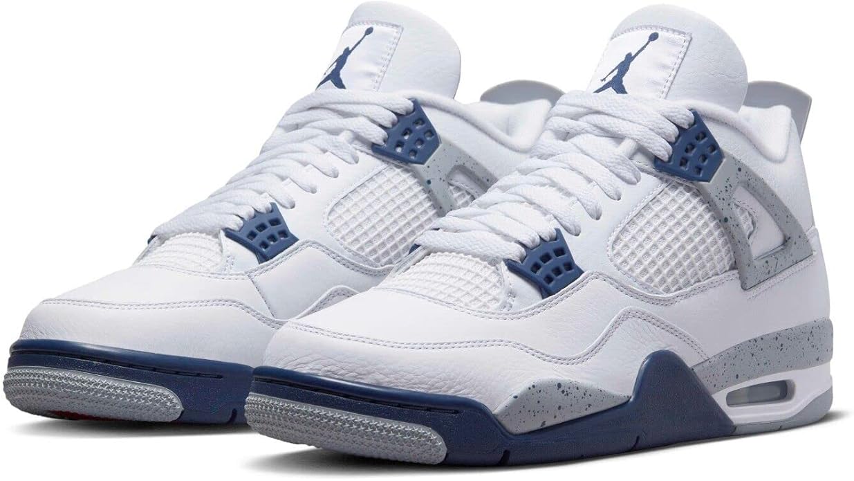 Jordan 4 Midnight Navy – White Navy Retro Sneakers