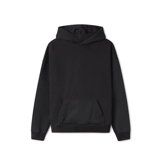 Premium Cotton Wreath Hoodie – Black Monochrome